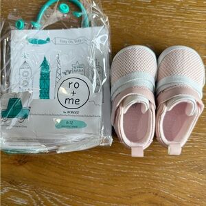 Robeez Pink and White Baby Walker Shoes Mary Jane Style